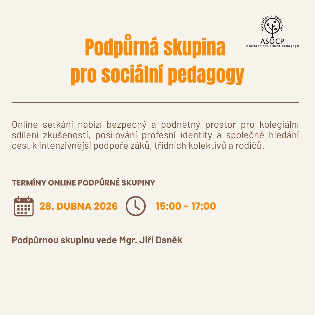 Podpůrná skupina pro sociální pedagogy 28.4.2026